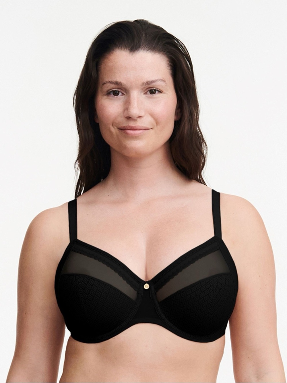 Chantelle Lucie Lace Comfort Full Coverage Unlined Bra - Black 36DDD
